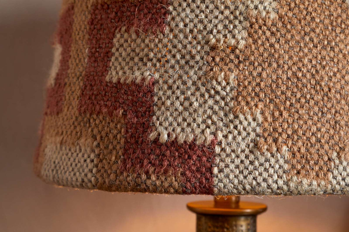 Nkuku Shanto Jute Kilim Lampshade Rust & Natural Medium