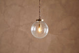 Nkuku Jayeda Recycled Glass Ball Pendant Clear