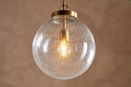 Nkuku Jayeda Recycled Glass Ball Pendant Clear