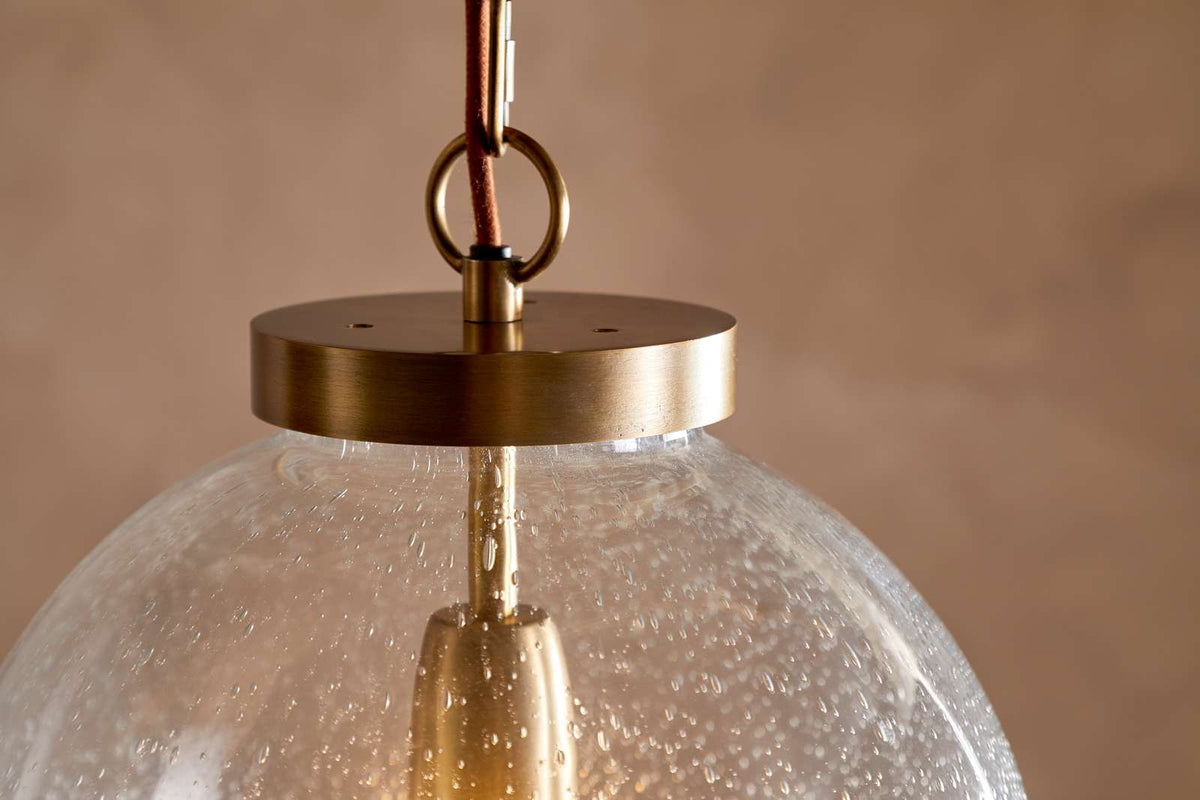 Nkuku Jayeda Recycled Glass Ball Pendant Clear