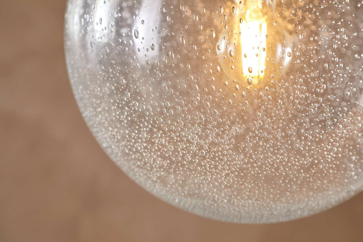 Nkuku Jayeda Recycled Glass Ball Pendant Clear