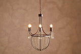 Nkuku Naavia Rustic Iron & Crystal Chandelier Rust