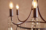 Nkuku Naavia Rustic Iron & Crystal Chandelier Rust