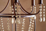 Nkuku Naavia Rustic Iron & Crystal Chandelier Rust