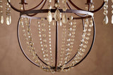 Nkuku Naavia Rustic Iron & Crystal Chandelier Rust