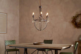 Nkuku Naavia Rustic Iron & Crystal Chandelier Rust