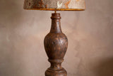 Nkuku Naya Carved Wood Floor Lamp Base Chocolate Brown