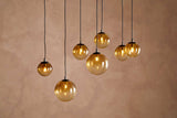 Nkuku Jerami Recycled Glass Linear Statement Chandelier Caramel