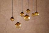 Nkuku Jerami Recycled Glass Linear Statement Chandelier Caramel