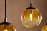 Nkuku Jerami Recycled Glass Linear Statement Chandelier Caramel