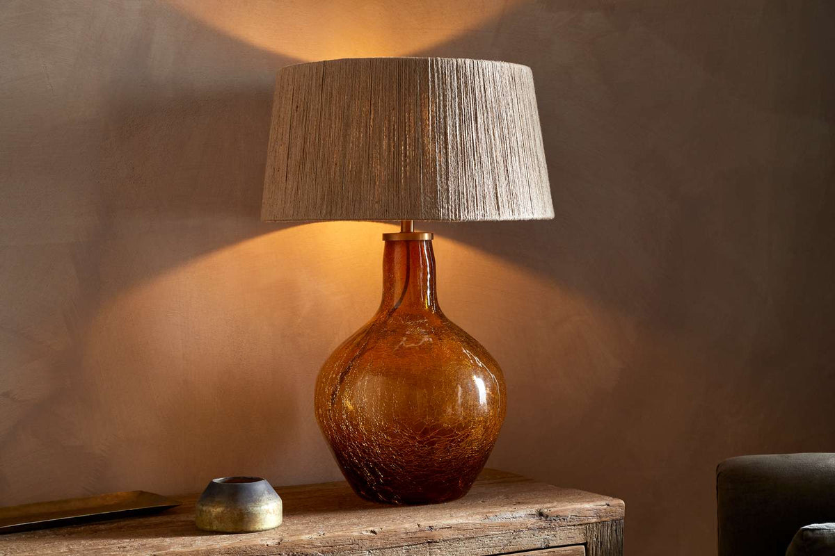 Nkuku Didan Recycled Glass Lamp Base Honey