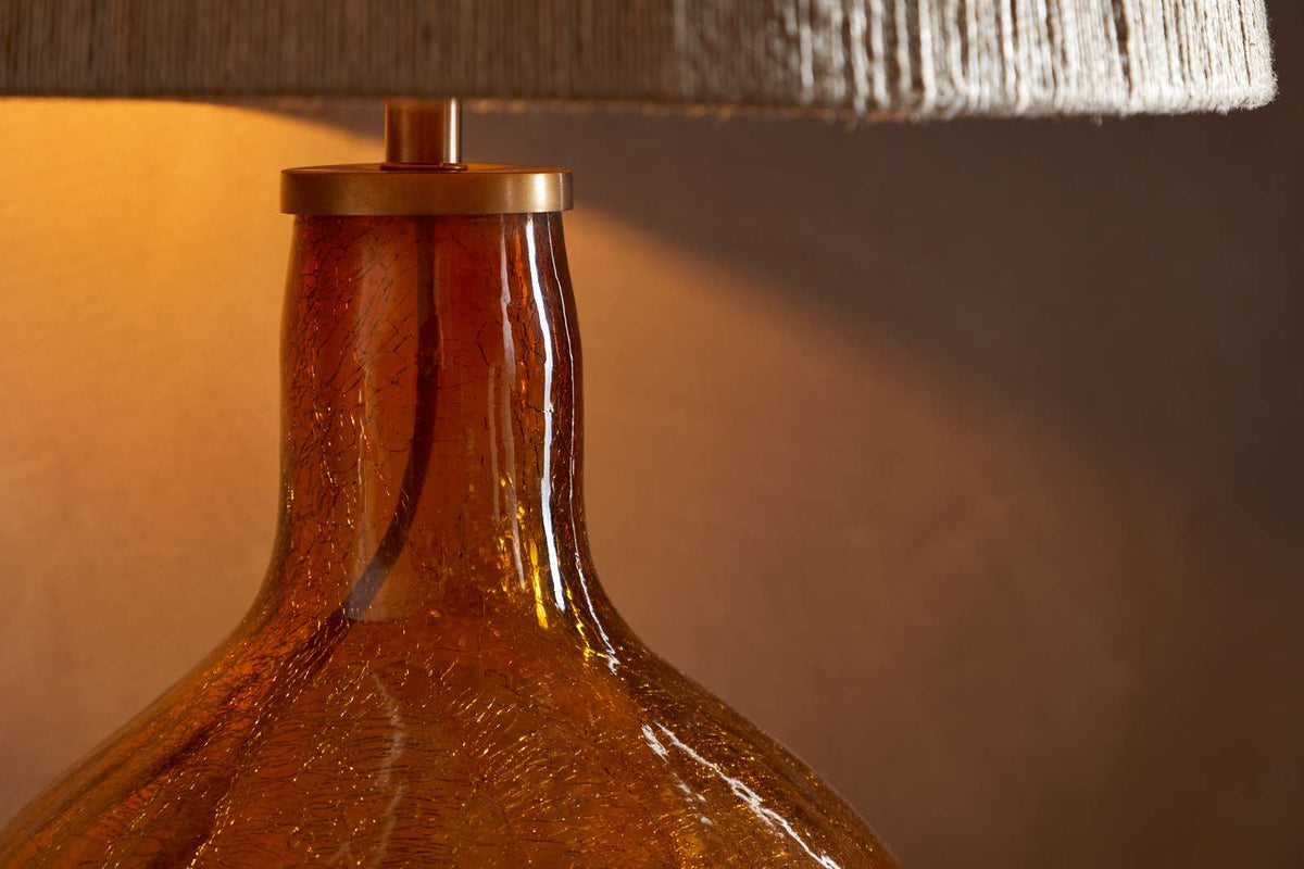 Nkuku Didan Recycled Glass Lamp Base Honey