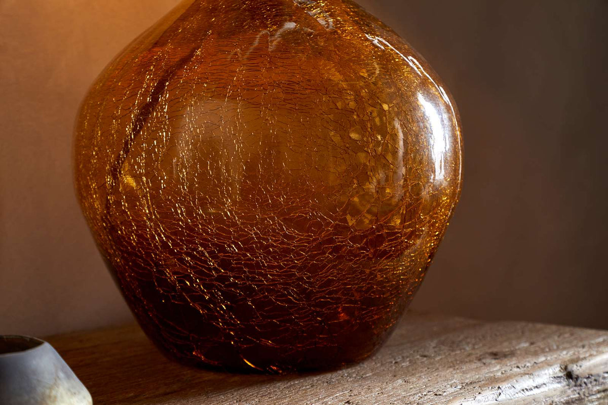 Nkuku Didan Recycled Glass Lamp Base Honey