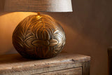 Nkuku Purana Etched Table Lamp Base Brass