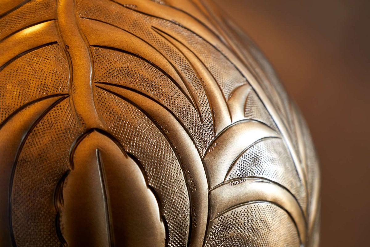 Nkuku Purana Etched Table Lamp Base Brass