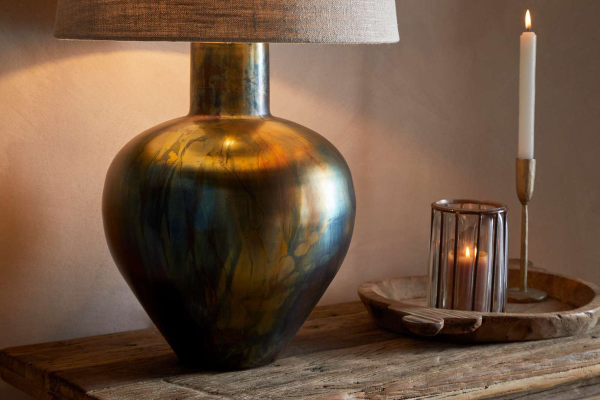 Nkuku Higala Antique Table Lamp Base Burnished Bronze