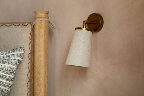 Nkuku Ame Linen Wall Spot Light Off White