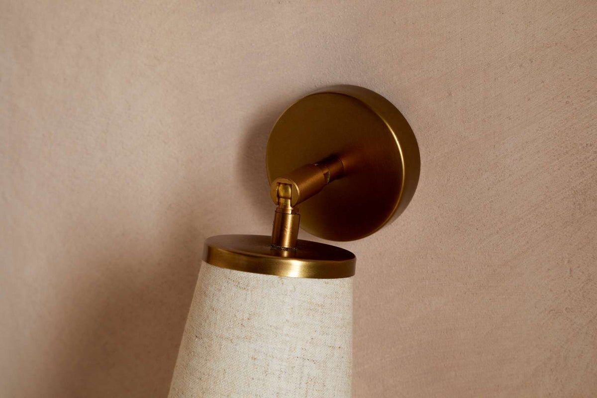 Nkuku Ame Linen Wall Spot Light Off White