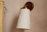 Nkuku Ame Linen Wall Spot Light Off White