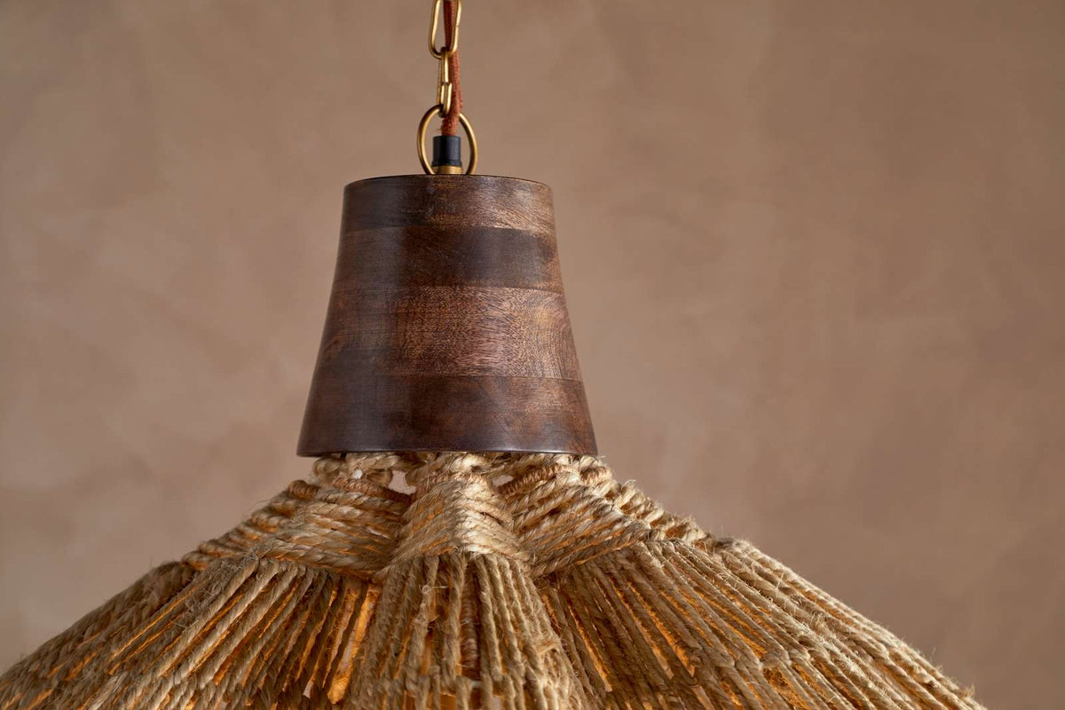 Nkuku Tudai Woven Jute Pendant Natural Large
