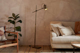 Nkuku Thenkara Directional Floor Lamp Antique Brass