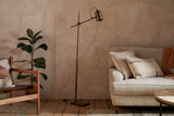Nkuku Thenkara Directional Floor Lamp Antique Brass