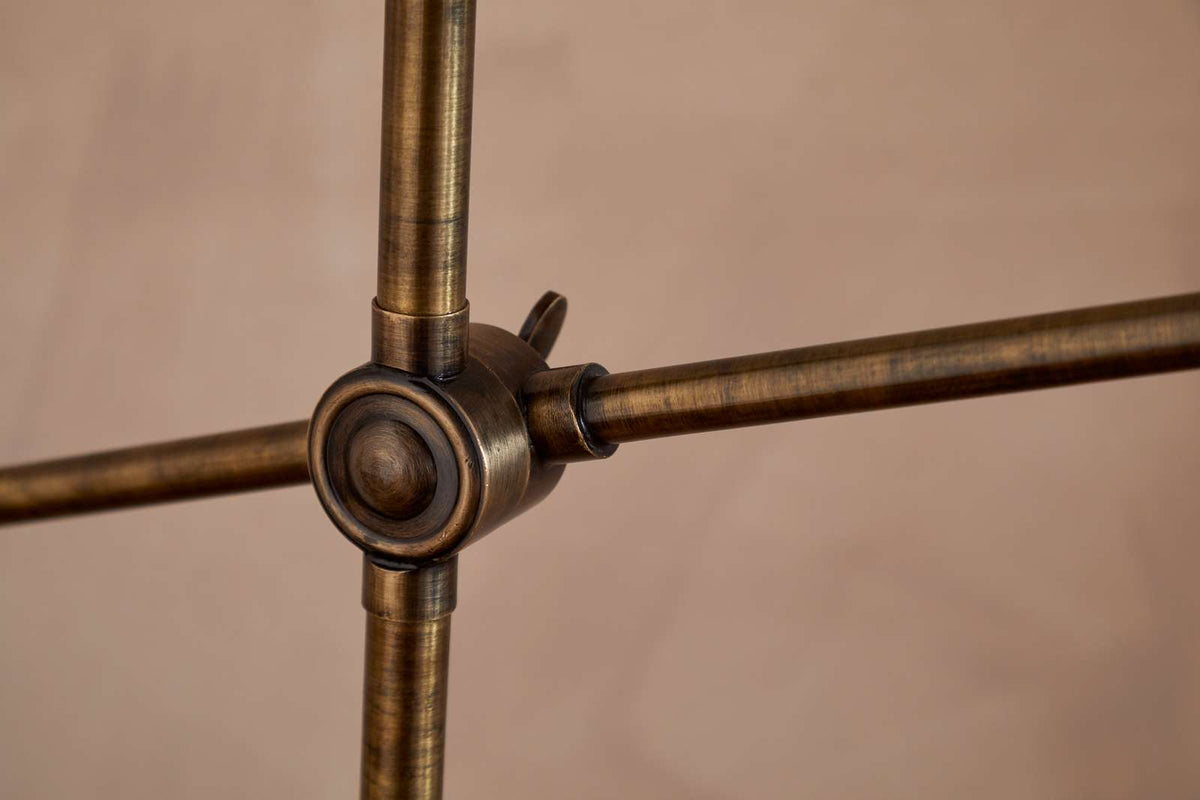 Nkuku Thenkara Directional Floor Lamp Antique Brass