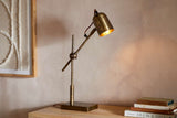 Nkuku Thenkara Directional Desk Lamp Antique Brass