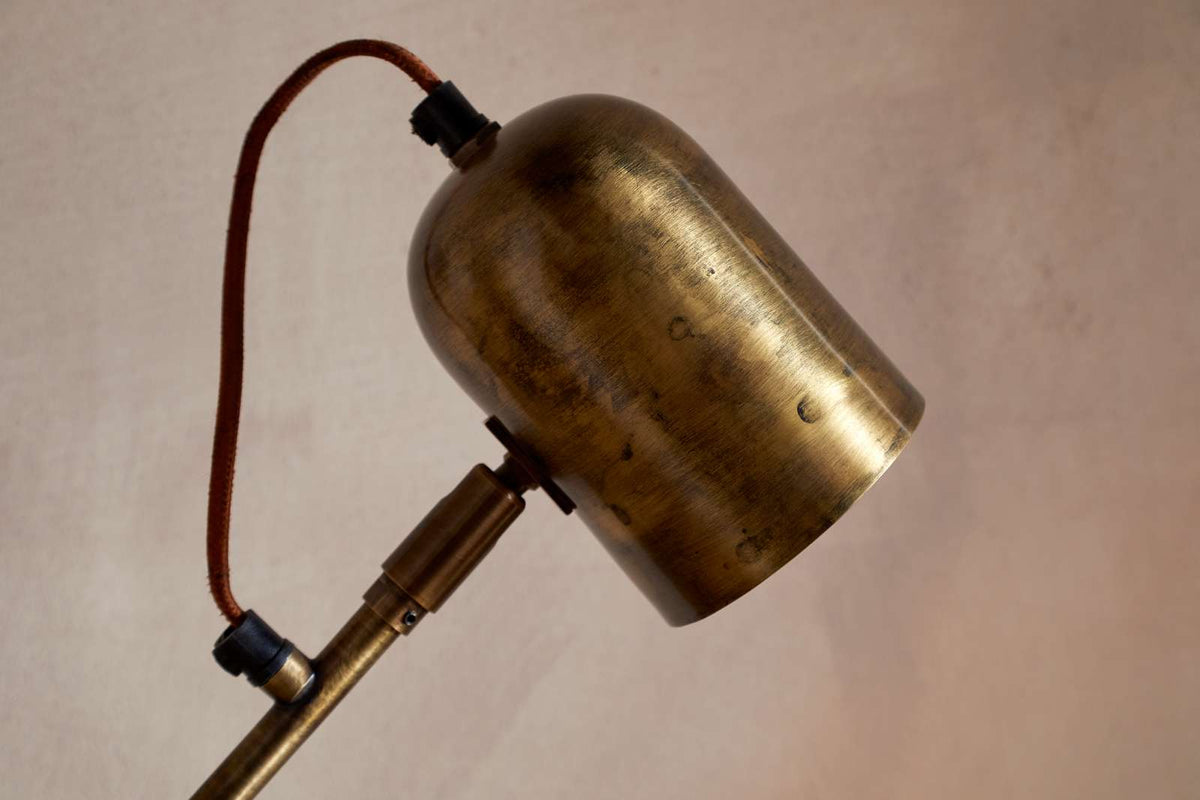 Nkuku Thenkara Directional Desk Lamp Antique Brass