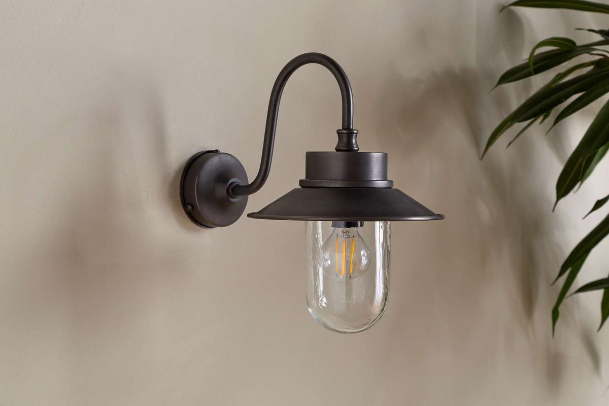 Nkuku Alwar Outdoor Wall Light Antique Bronze