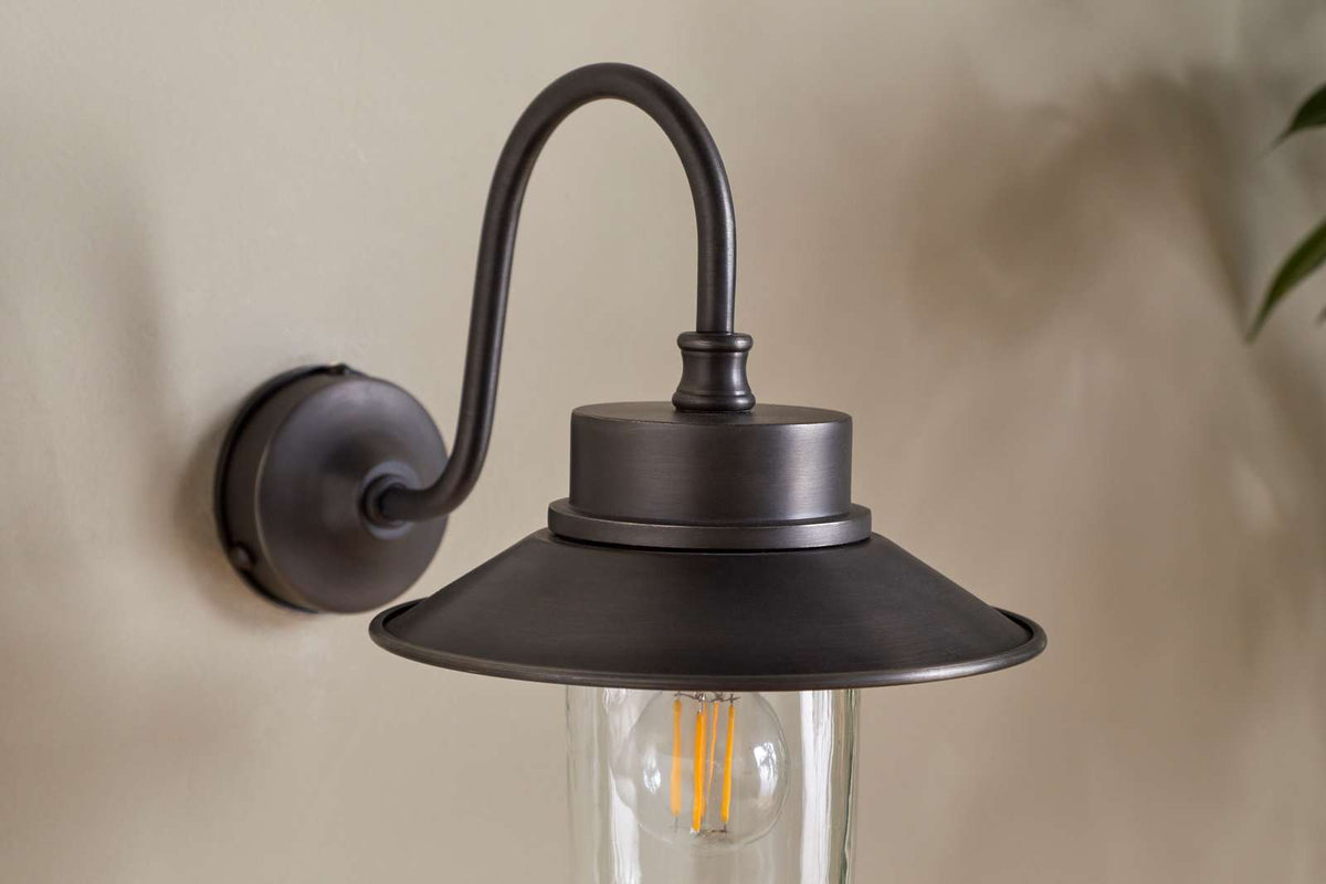 Nkuku Alwar Outdoor Wall Light Antique Bronze