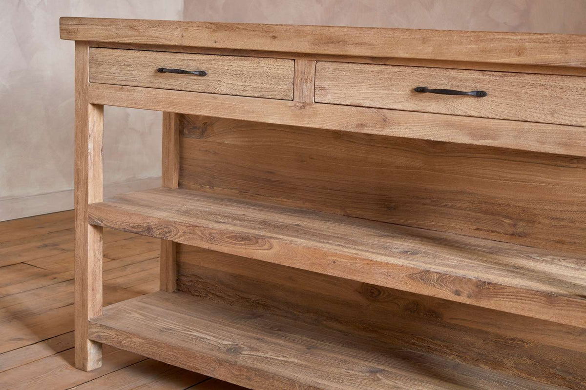 Nkuku Tivu Reclaimed Wood Kitchen Island Natural