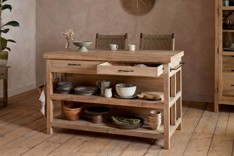 Nkuku Tivu Reclaimed Wood Kitchen Island Natural
