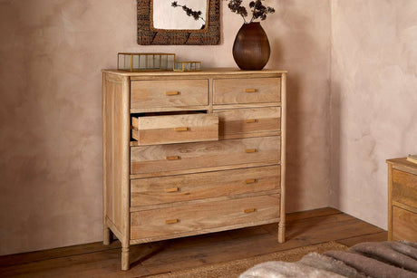 Nkuku Sri Mango Wood Chest of Drawers Natural