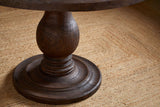 Nkuku Laya Carved Wood Dining Table Chocolate Brown Small