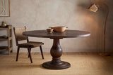 Nkuku Laya Carved Wood Dining Table Chocolate Brown Large