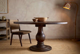 Nkuku Laya Carved Wood Dining Table Chocolate Brown Large