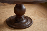 Nkuku Laya Carved Wood Dining Table Chocolate Brown Large