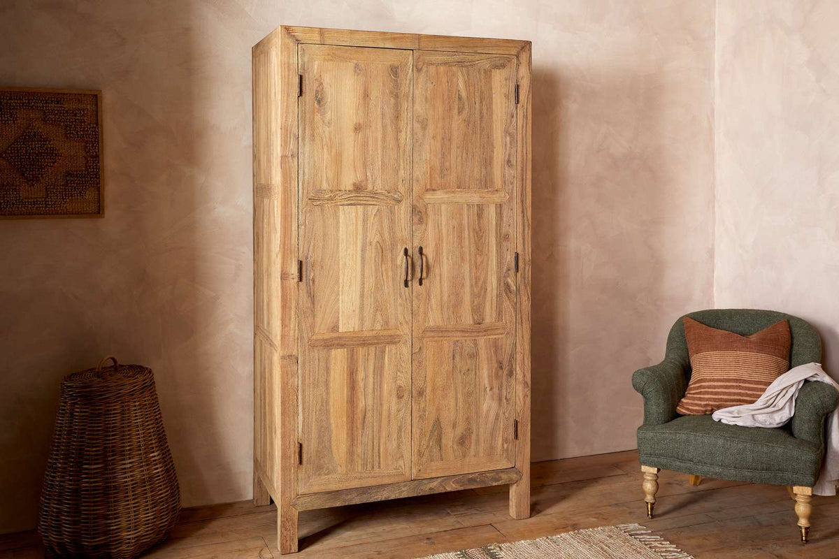Nkuku Iya Reclaimed Wood Wardrobe Natural