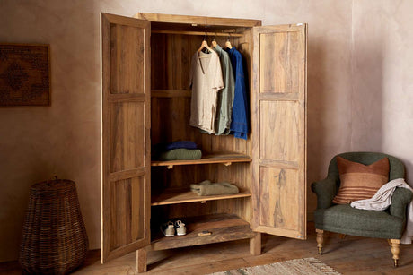 Nkuku Iya Reclaimed Wood Wardrobe Natural