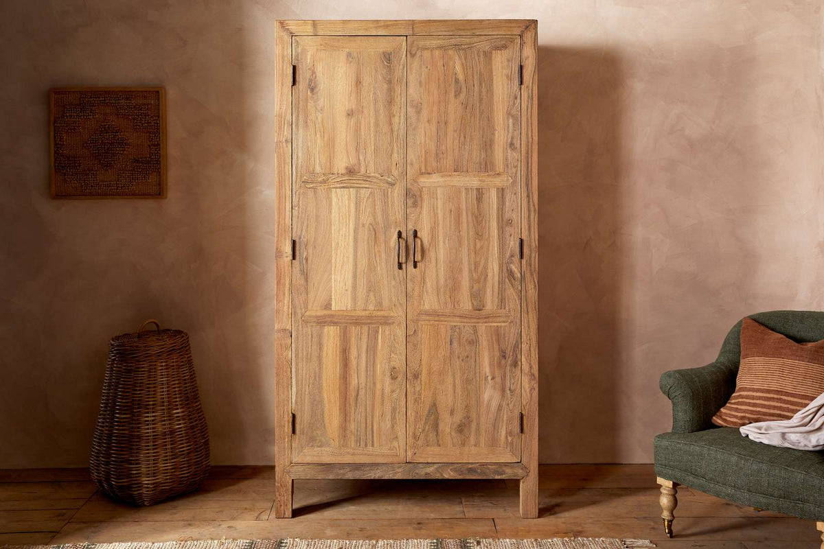 Nkuku Iya Reclaimed Wood Wardrobe Natural