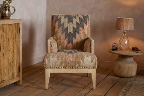 Nkuku Chhavi Kilim Upholstered Armchair Multi