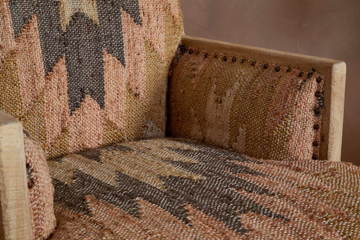 Nkuku Chhavi Kilim Upholstered Armchair Multi