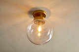 Nkuku Jayeda Recycled Glass Rice Ball Flush Light Clear
