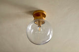 Nkuku Jayeda Recycled Glass Rice Ball Flush Light Clear