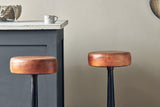 Nkuku Narwana Leather Round Stool Aged Tan