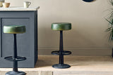 Nkuku Narwana Leather Round Stool Rich Green