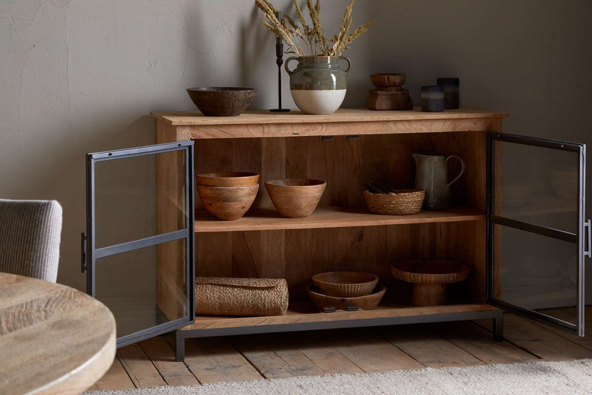 Nkuku Nirvi Mango Wood & Iron Sideboard Black