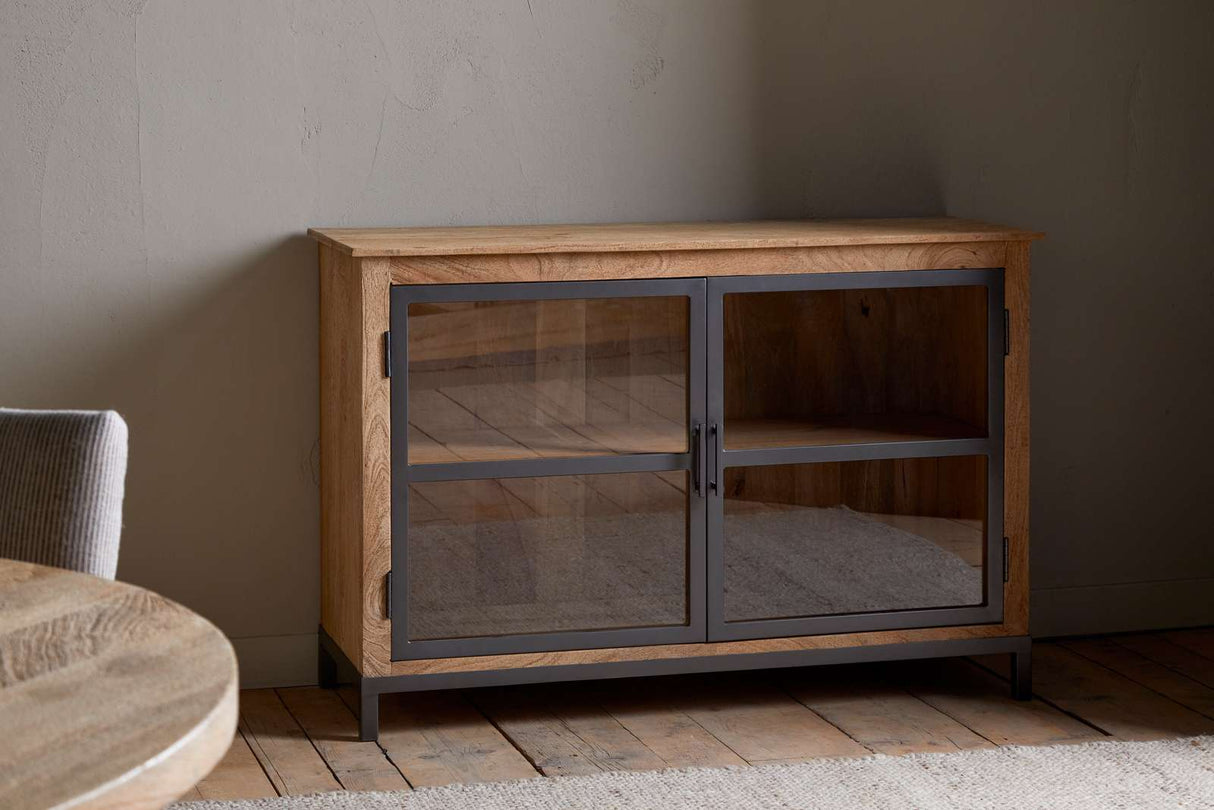 Nkuku Nirvi Mango Wood & Iron Sideboard Black