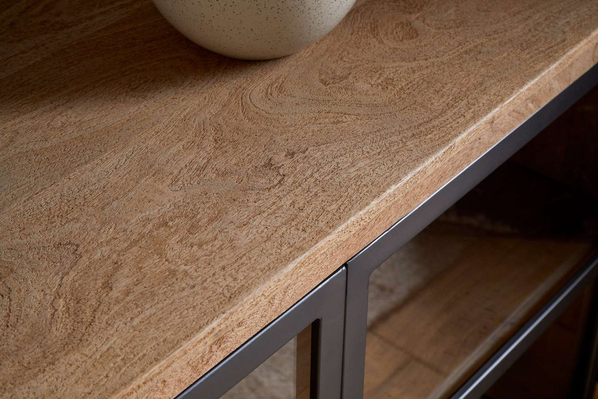 Nkuku Nirvi Mango Wood & Iron Sideboard Black